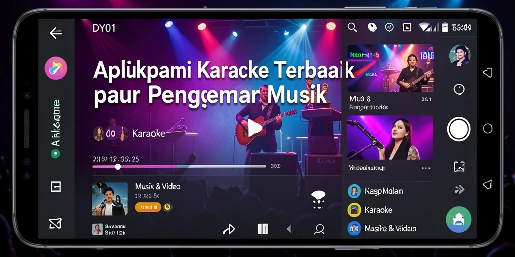 Antarmuka DY01 yang menarik dengan fungsi Karaoke yang lengkap.