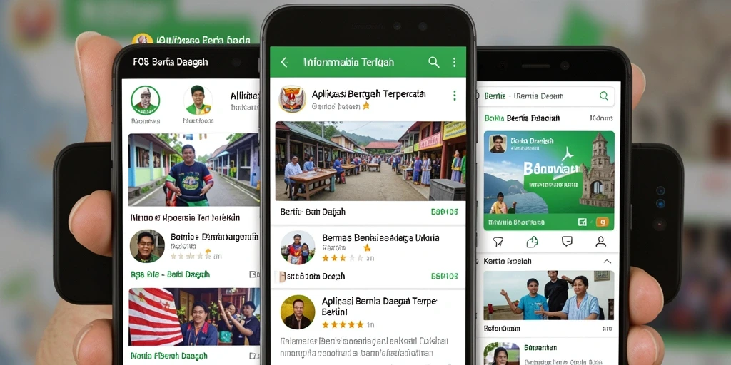 Tampilan antarmuka F08 yang informatif dan menarik untuk berita daerah.