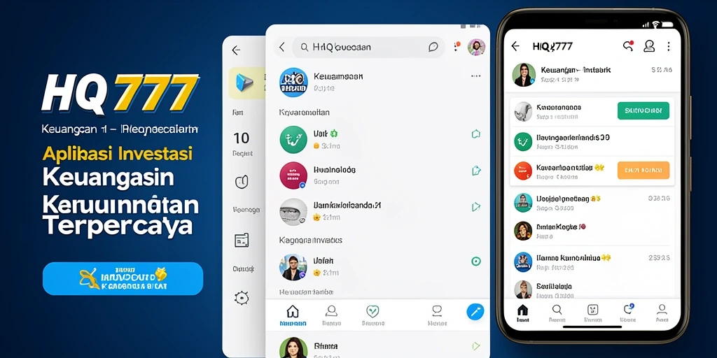 Tampilan antarmuka aplikasi HQ777 yang modern dan informatif.