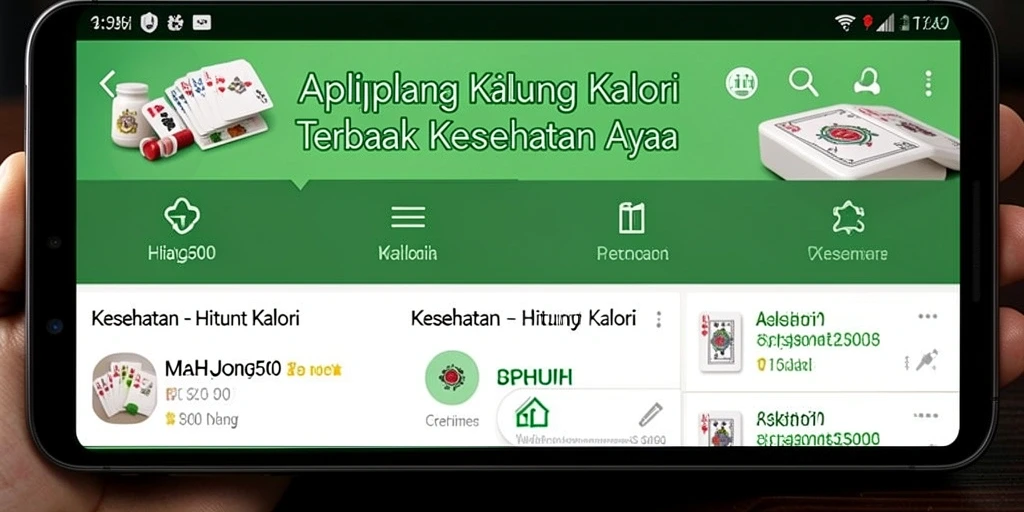 Tampilan antarmuka MAHJONG500 untuk menghitung kalori dengan mudah.