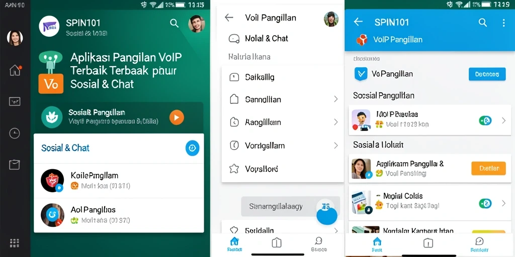 Tampilan antarmuka SPIN101 untuk VoIP Panggilan yang menarik.