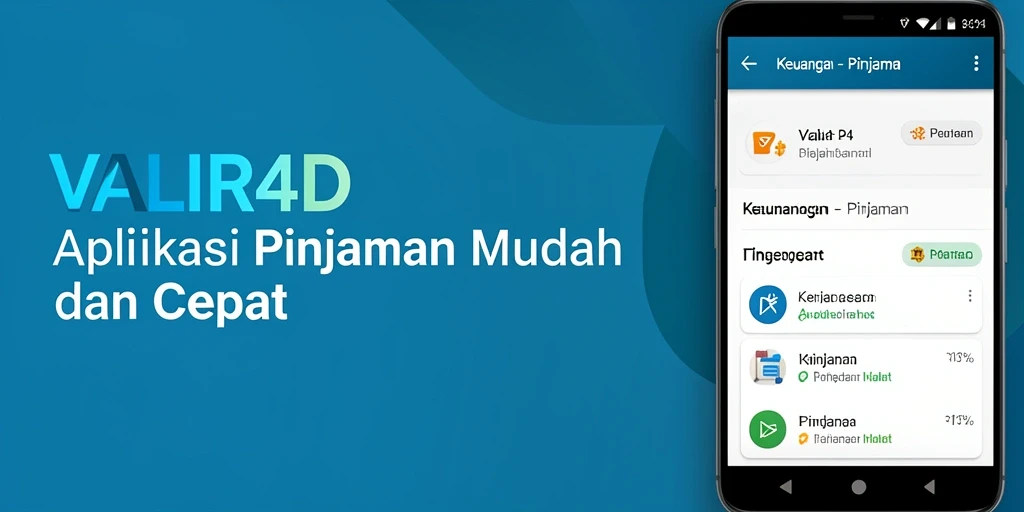 Antarmuka aplikasi VALIR4D dengan fungsi pinjaman yang mudah digunakan.