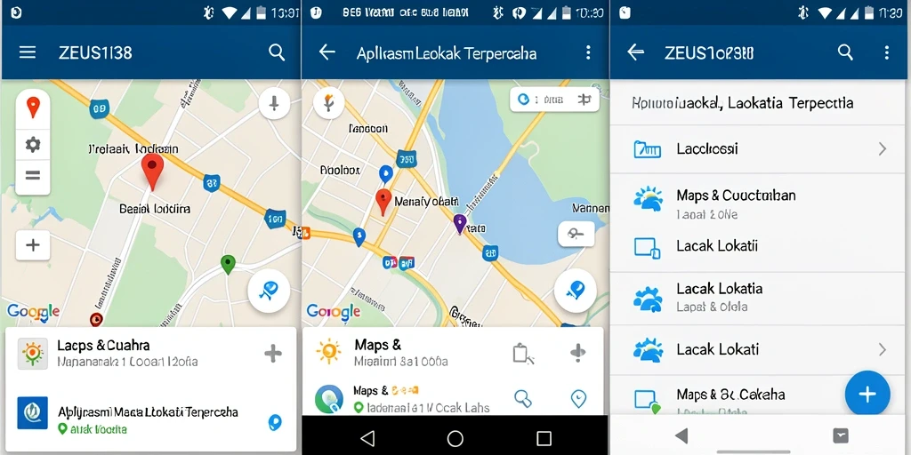 Antarmuka ZEUS138 menampilkan peta lokasi yang akurat dan informasi cuaca.